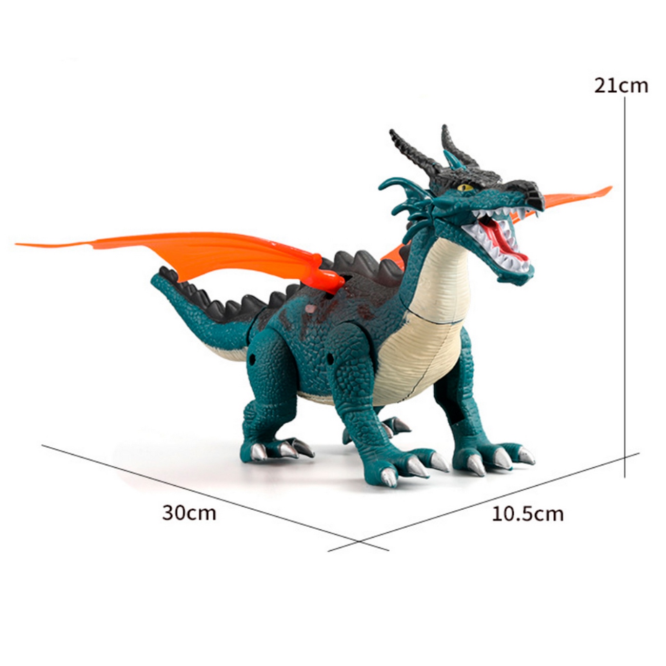 Dragón Dinosaurio Lanzador De Vapor Luces Sonido Azul